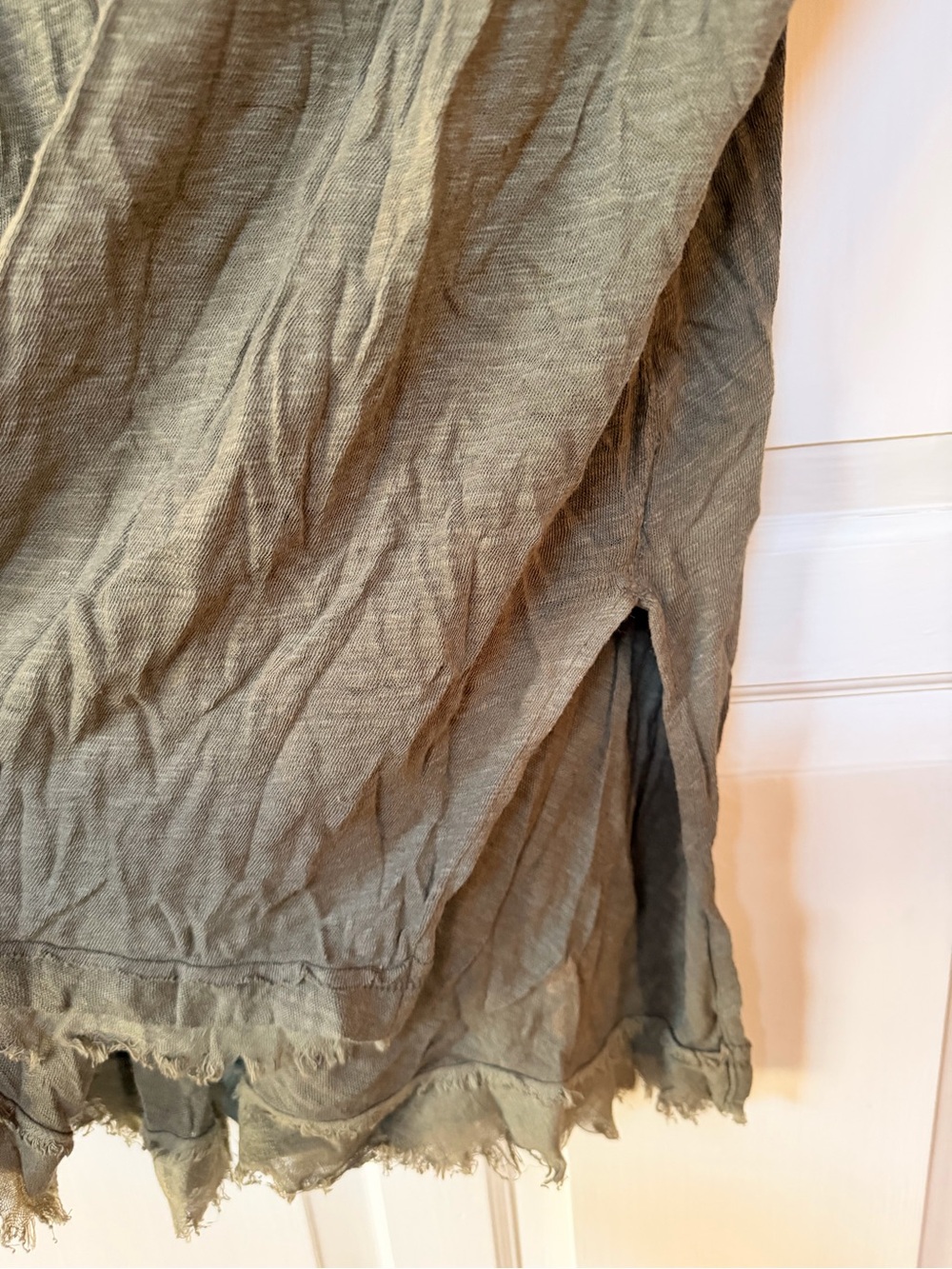 Free People Washed Olive Button-Front Peasant Tunic - Picture 4 of 5